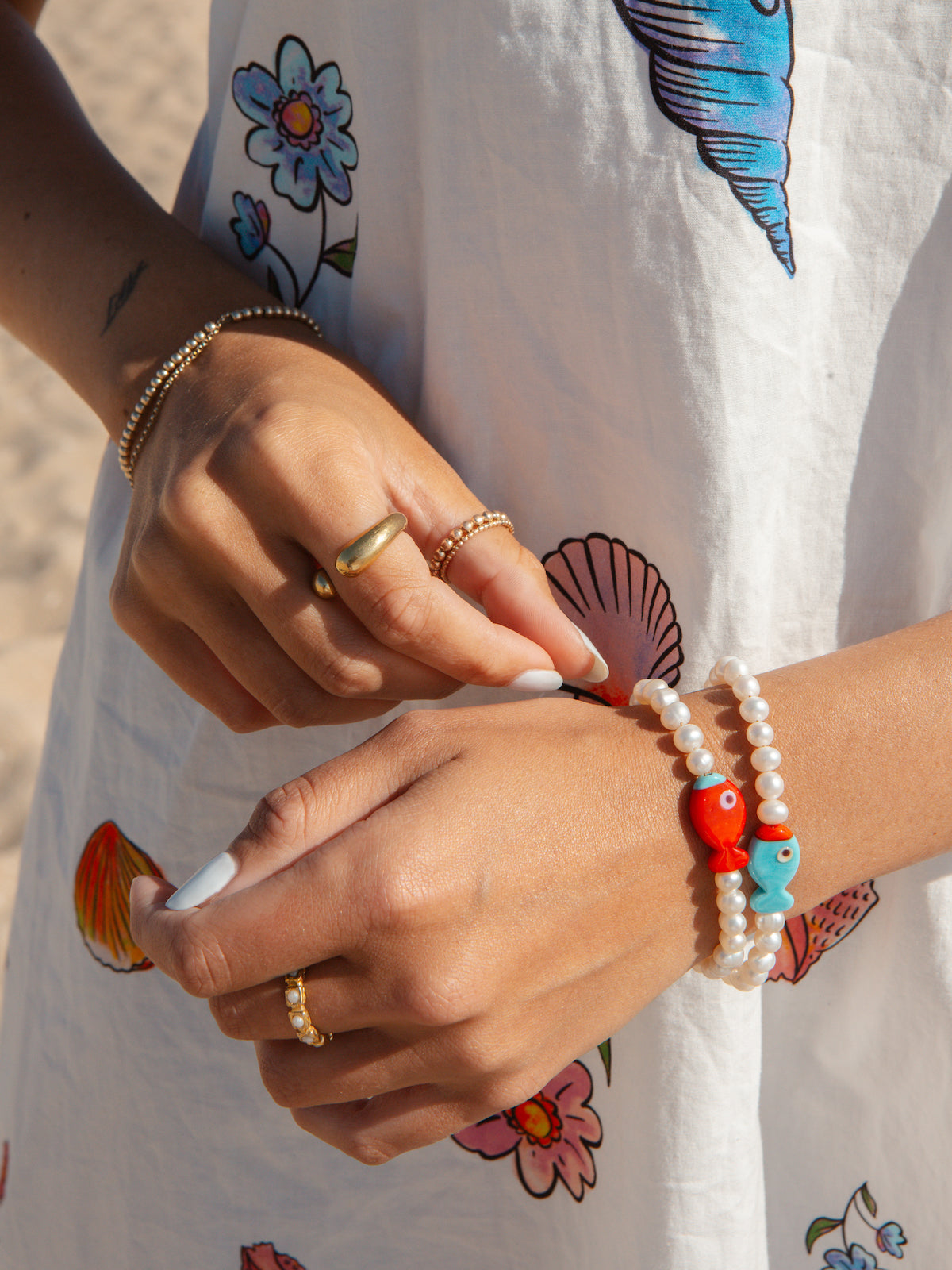 Blue Fish Pearl Bracelet