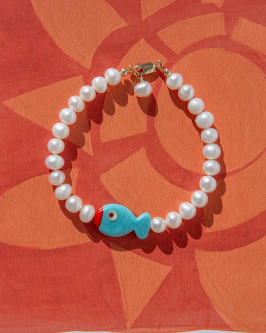 Blue Fish Pearl Bracelet